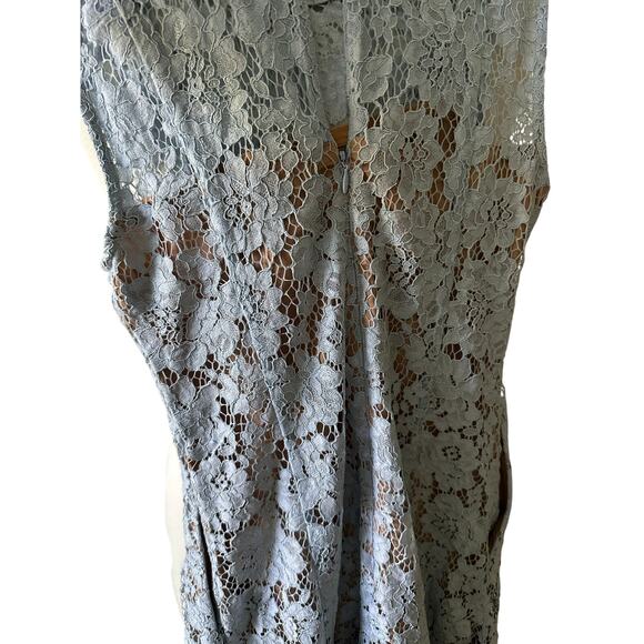 Self-Portrait Blue Fine Lace Pearl Midi Dress - Picture 14 of 14